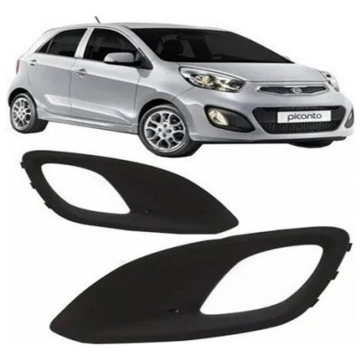 Par Moldura Farol De Milha Picanto 2012 2013 2014 2015 Preto Ambos Os Lados