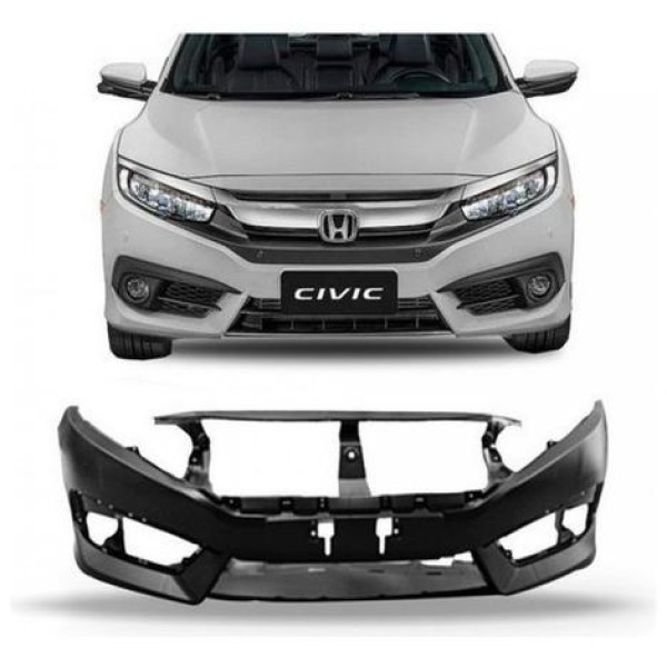 Parachoque Dianteiro Civic 2017  Com Ressalto Da Placa Preto